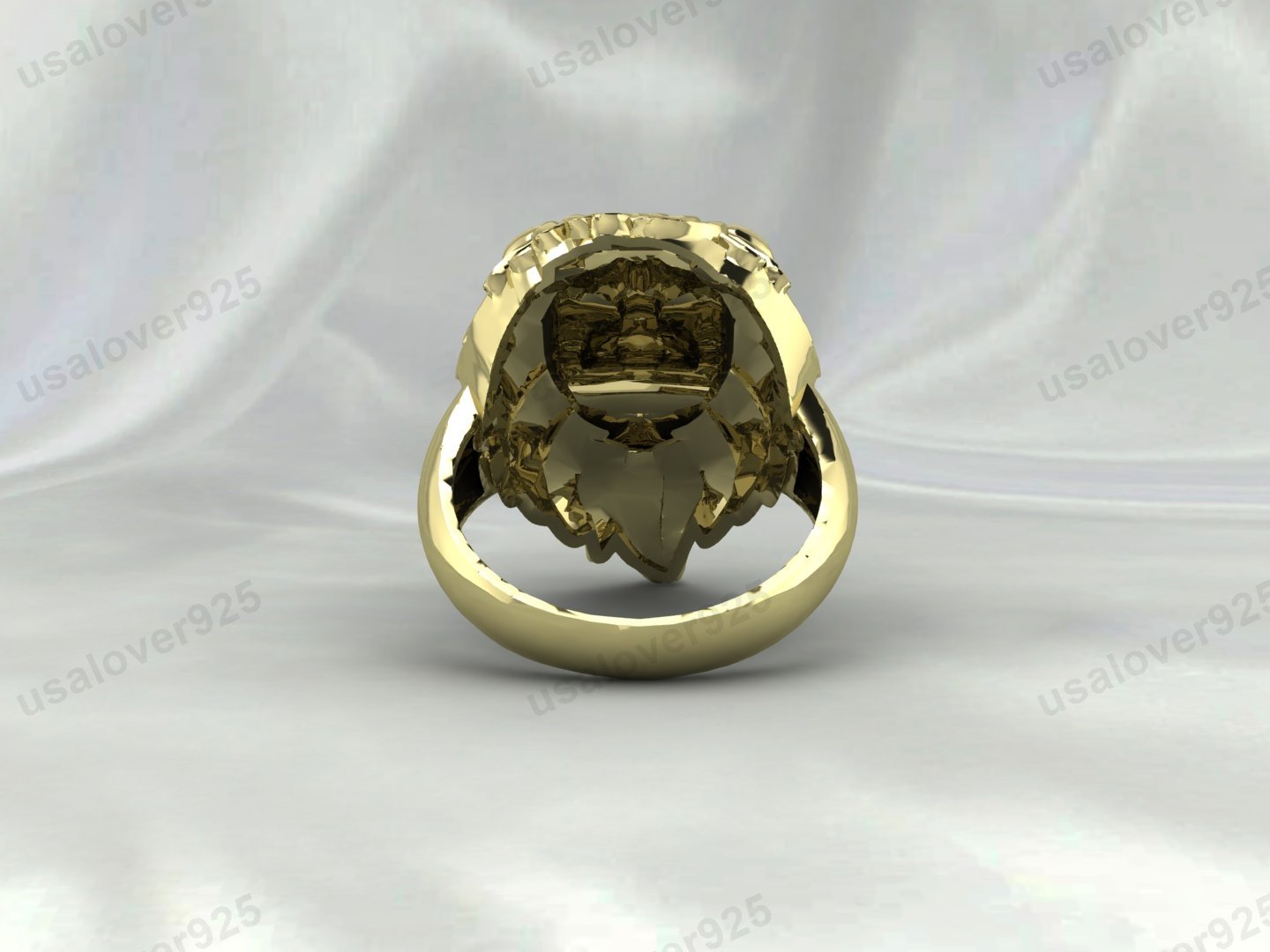 Lion Head Signet Unisex Ring – High Quality Yellow Brass Jewelry - Image 4