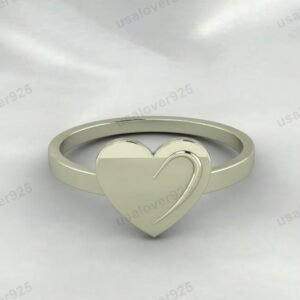 Heart Shape Unique Design Women Ring, 925 Sterling Silver Jewelry