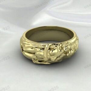 Couple Love Unique Signet Unisex Ring – High Quality Yellow Brass Jewelry