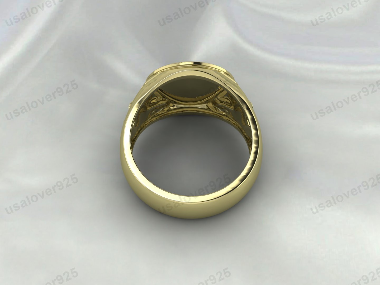 St Benedict Exorcism Signet Men Ring – High Quality Yellow Brass Jewelry - Image 4