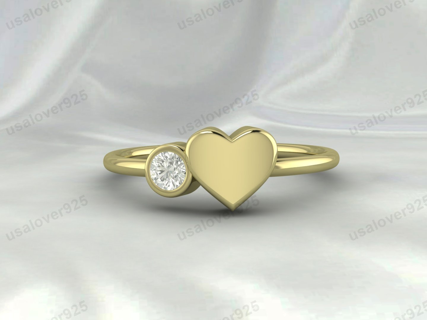 Heart Shape CZ Diamond Stone Ring – 925 Sterling Silver Jewelry - Image 3