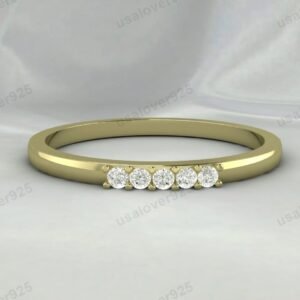 CZ Diamond Stone Band for Women – 925 Sterling Silver Ring Jewelry