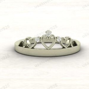 CZ Diamond Stone Crown Women Ring – 925 Sterling Silver Jewelry