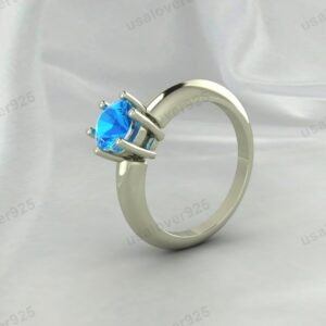 Topaz Round Gemstone Unique Women Ring – 925 Sterling Silver Jewelry