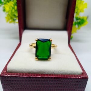 Emerald Baguette Ring – May Birthstone Green Gemstone Prong Setting Women’s Jewelry Gift