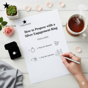 silver engagement ring proposal