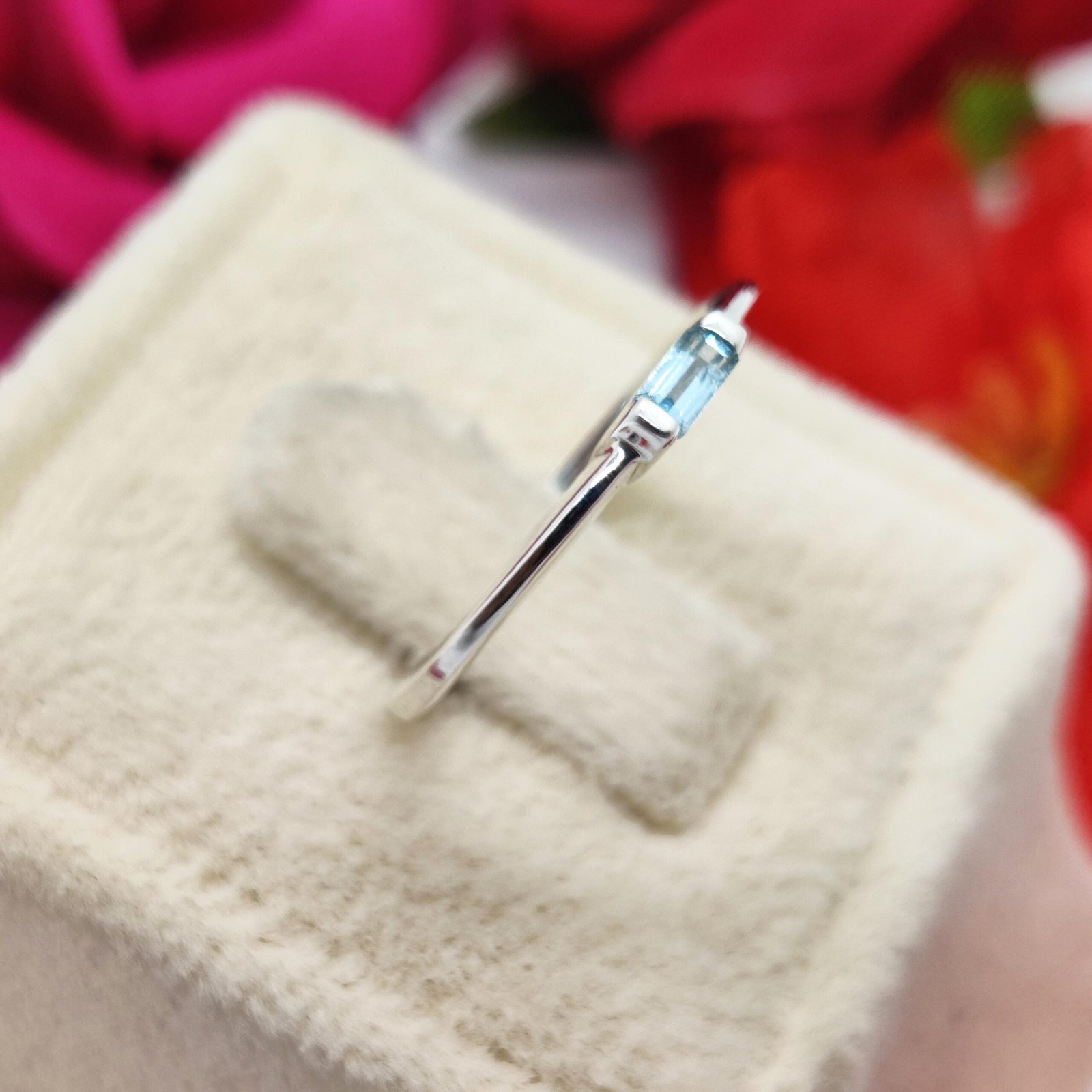 925 Sterling Silver Swiss Blue Topaz Ring – December Birthstone Promise Ring Gift - Image 3
