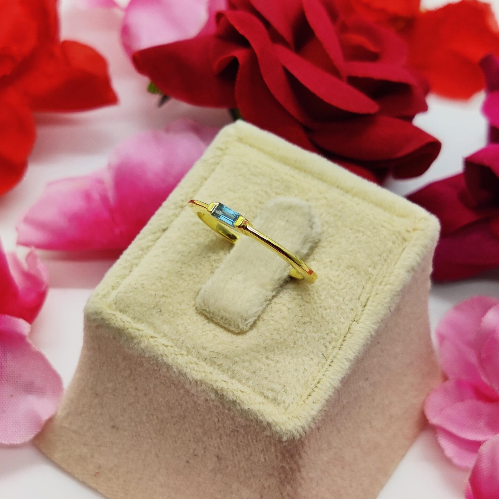 925 Sterling Silver Swiss Blue Topaz Ring – December Birthstone Promise Ring Gift - Image 2