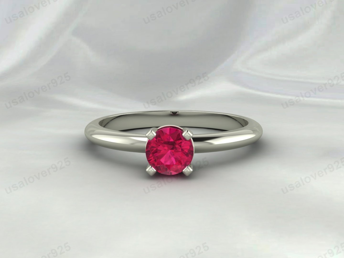 Ruby Solitaire Ring