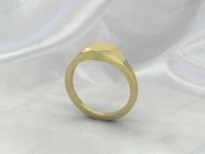 Geometric Hexagon Brass Ring - Durable Signet Jewelry | USALover925