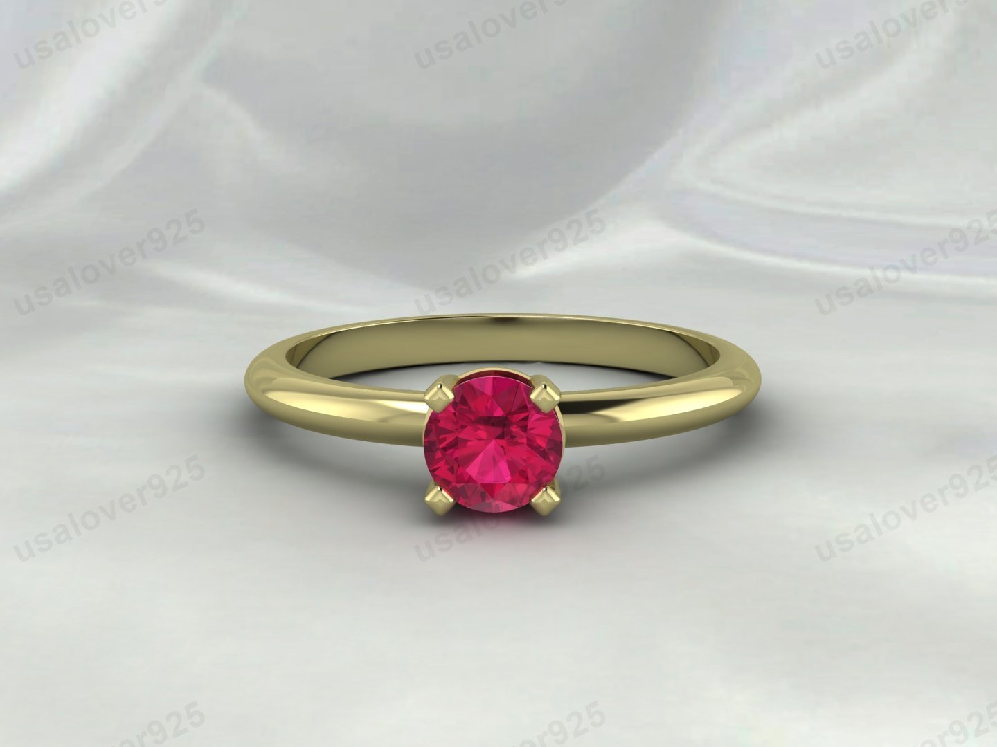 Ruby Solitaire Ring