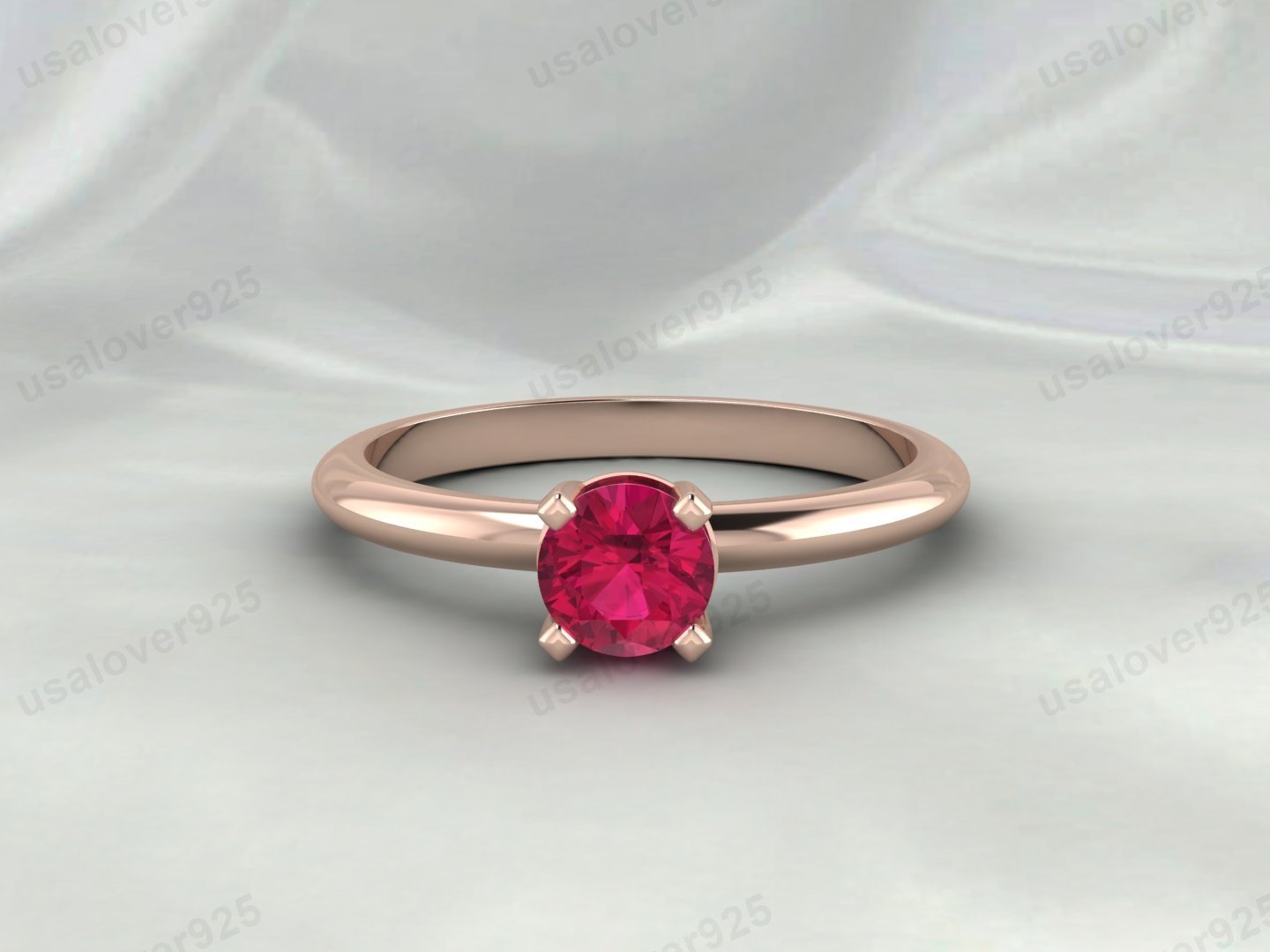 Ruby Solitaire Ring