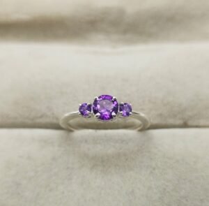 Amethyst Silver Women ring