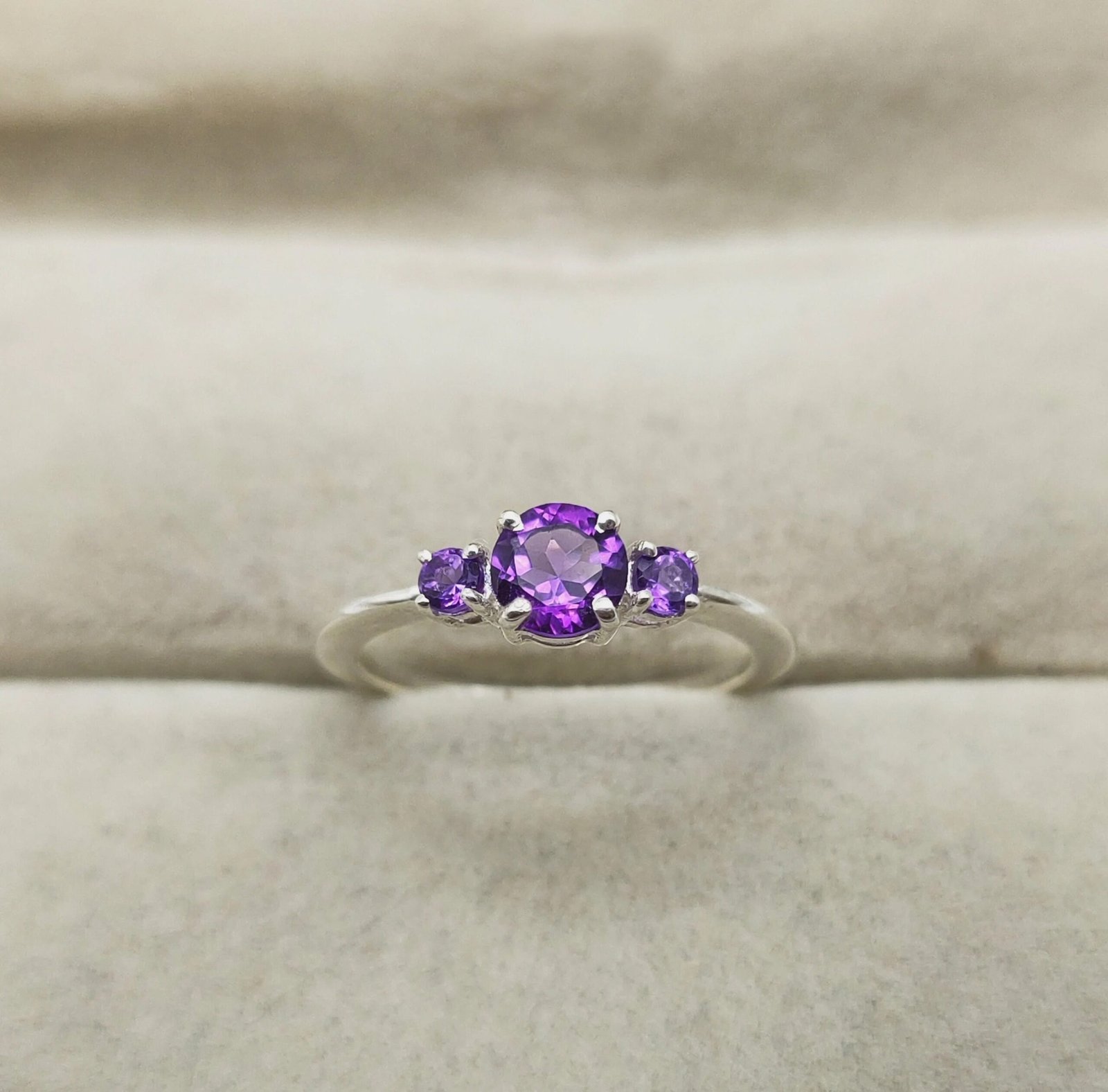 Amethyst Silver Women ring