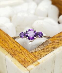Amethyst Silver Women ring