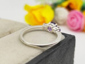 Amethyst Silver Women ring