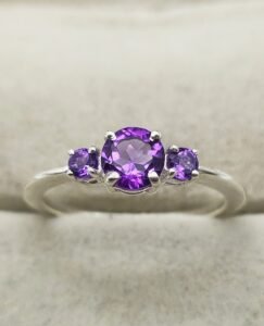 Amethyst Silver Women ring