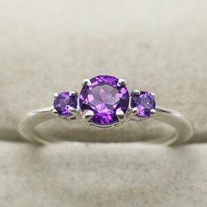 Amethyst Silver Women ring