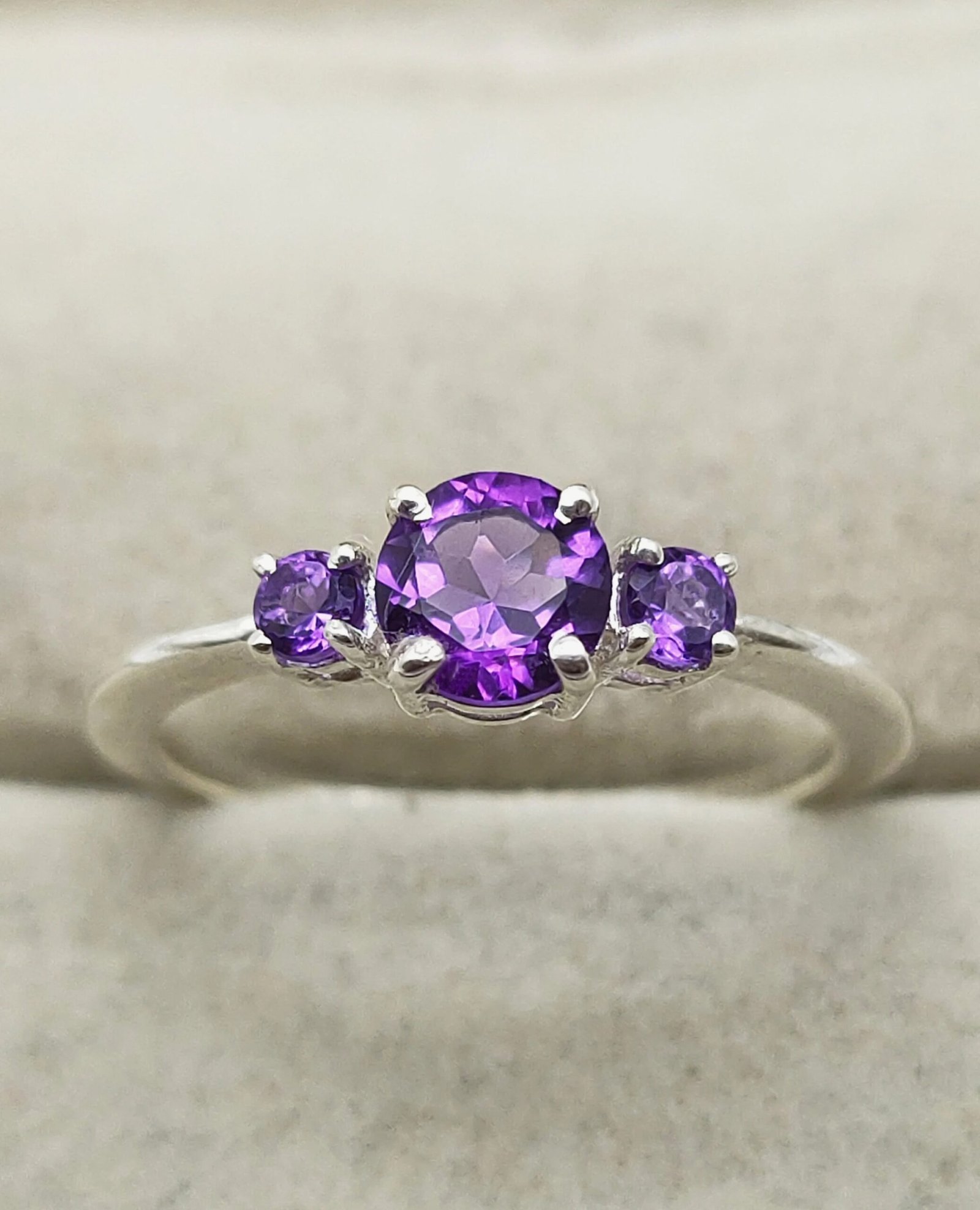 Amethyst Silver Women ring