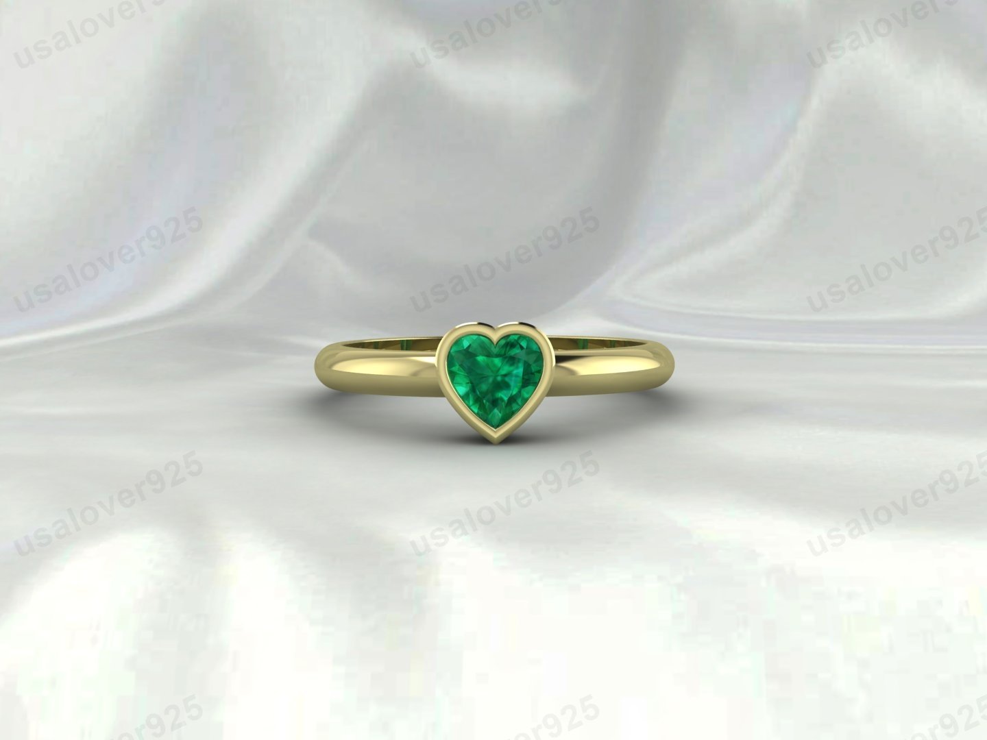 Emerald Heart Ring