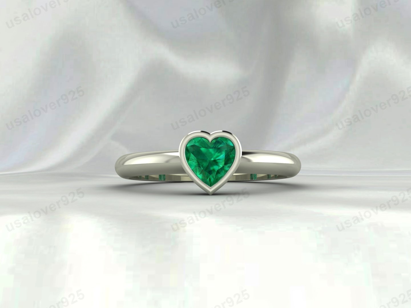 Emerald Heart Ring