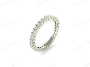 cz diamond eternity silver ring