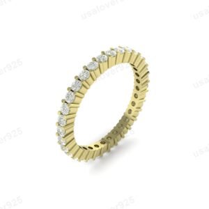 cz diamond eternity gold ring