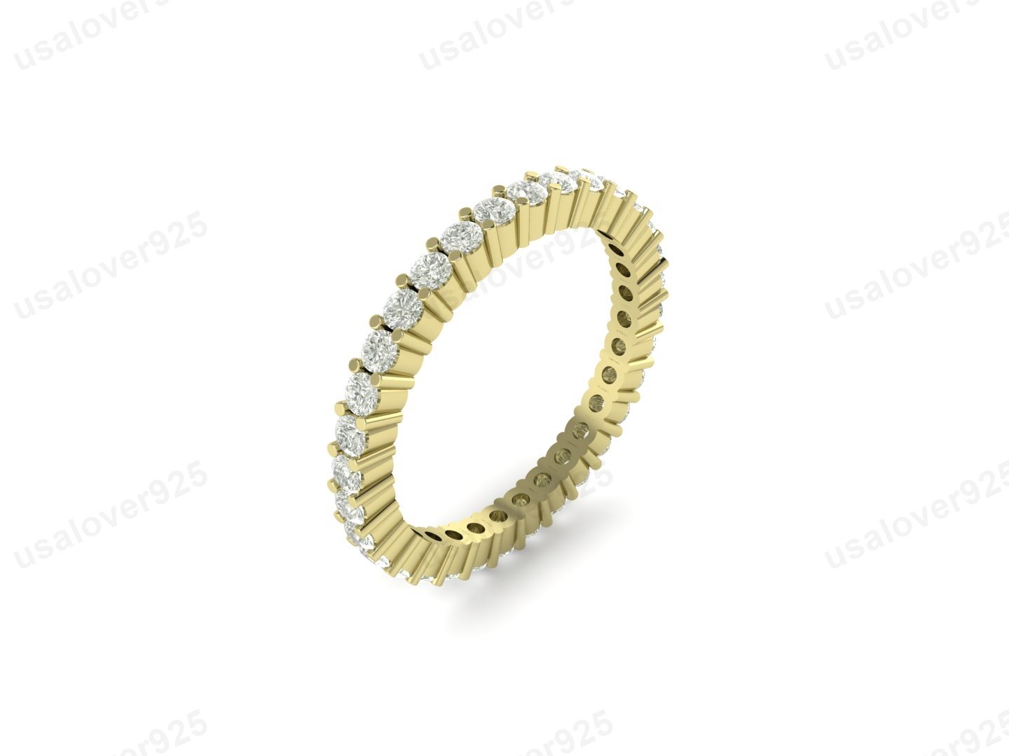 cz diamond eternity gold ring