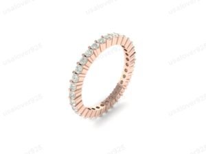 cz diamond eternity rose gold ring