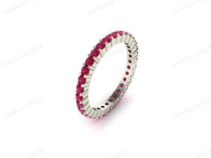Ruby Silver Eternity Ring