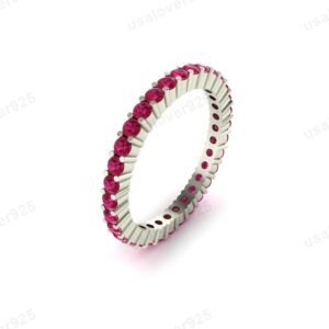 Ruby Silver Eternity Ring