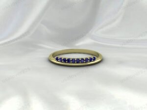 Blue Sapphire Half Eternity Women Band Ring