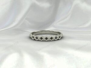 Black Onyx Wedding Band | 925 Sterling Silver Half Eternity Ring for Women