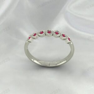 Ruby Eternity Band | 925 Sterling Silver Ruby Ring | July Birthstone