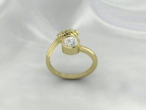 CZ Diamond Leaf Women Ring Jewelry