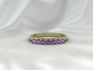 Amethyst Full Eternity Band | 925 Sterling Silver Stacking Ring