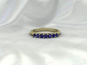 Blue Sapphire Full Eternity Band | 925 Sterling Silver Stacking Ring