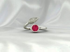 Ruby Leaf Women Ring Jewelry