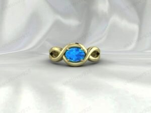 Blue Topaz Oval Stone Women Ring | 925 Sterling Silver December Birthstone Jewelry