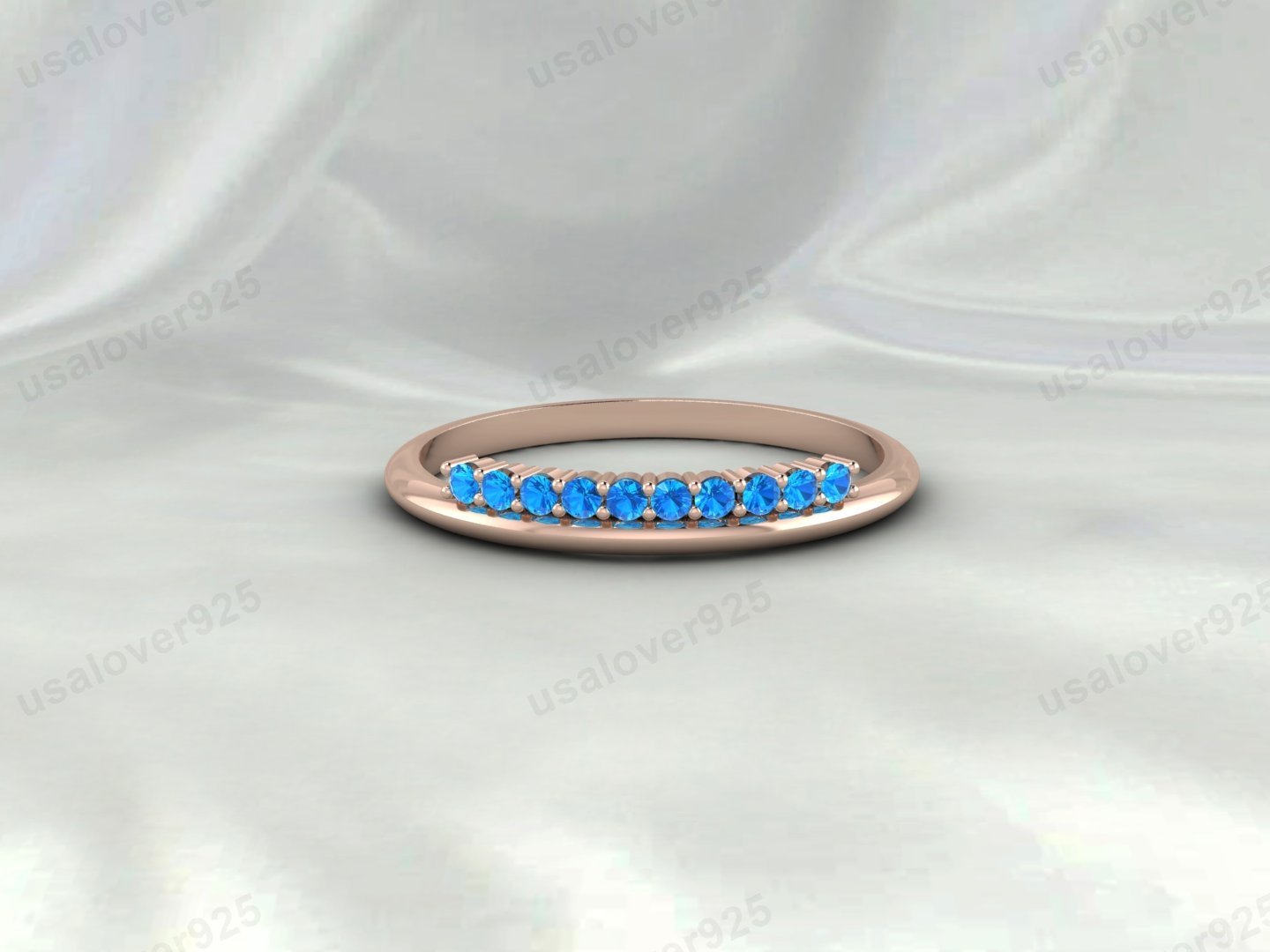 Topaz Half Eternity Women Band Ring