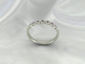 Amethyst Eternity Ring | 925 Sterling Silver Purple Gemstone Band for Women