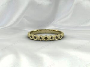 Black Onyx Wedding Band | 925 Sterling Silver Half Eternity Ring for Women