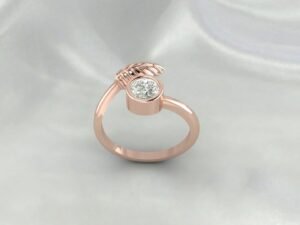 CZ Diamond Leaf Women Ring Jewelry