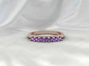 Amethyst Full Eternity Band | 925 Sterling Silver Stacking Ring