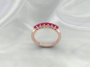 Ruby Eternity Band, 925 Sterling Silver Stacking Ring, July Birthstone Jewelry Gift