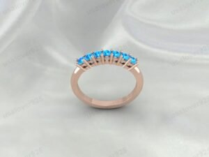Blue Topaz Full Eternity Band | 925 Sterling Silver Stacking Ring