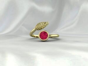 Ruby Leaf Women Ring Jewelry