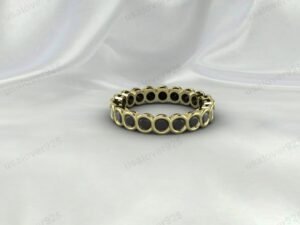 Black Onyx Engagement Ring | 925 Sterling Silver Full Eternity Band