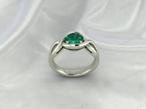 Emerald Oval Stone Women Ring | 925 Sterling Silver May Birthstone Jewelry