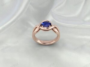 Blue Sapphire Oval Stone Women Ring | 925 Sterling Silver September Birthstone Jewelry